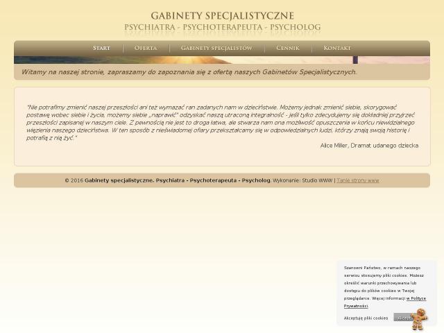Gabinety specjalistyczne Psychiatra - Psychoterapeuta - Psycholog
