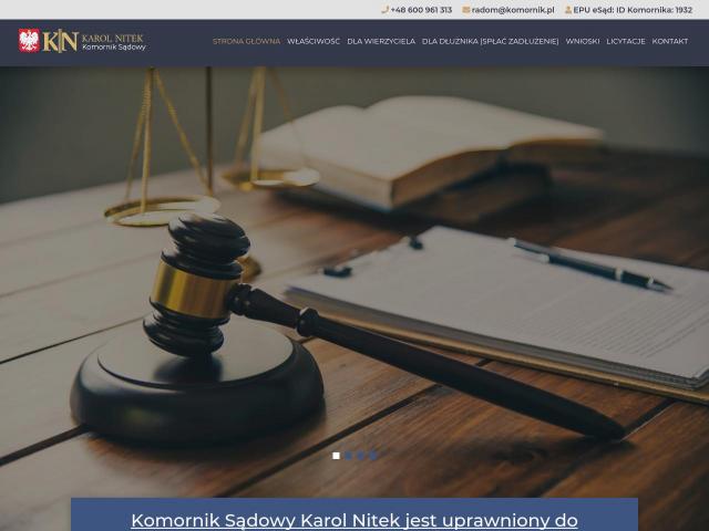 Komornik Sądowy przy Sądzie Rejonowym w Radomiu Karol Nitek